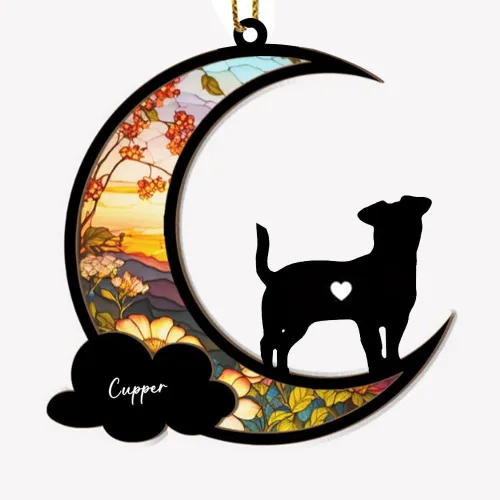 Vista 21 de Adorno conmemorativo personalizado para atrapasoles para perros, nombre personalizado y razas de perros, regalo para amantes de los perros, adorno