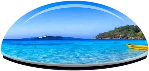 Vista 3 de Isla Mujeres Mexico Imán para nevera 3D Cristal Cristal Turístico Ciudad Viaje Souvenir Colección Regalo Fuerte Refrigerador Pegatina