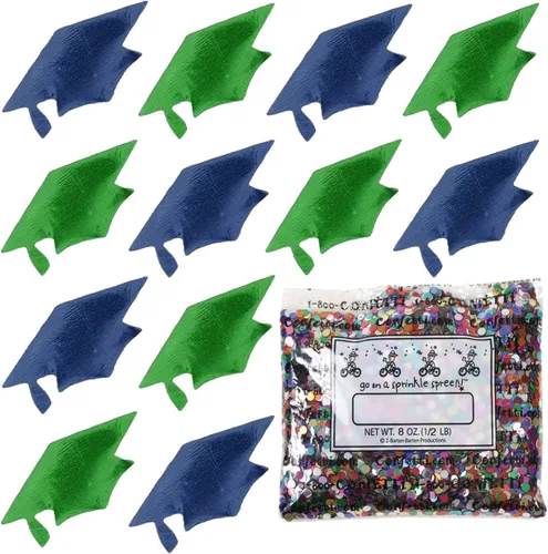 Vista 91 de Confetti Grad Cap Negro, Azul Marino Combo - 2 bolsas de media onza (1 oz)