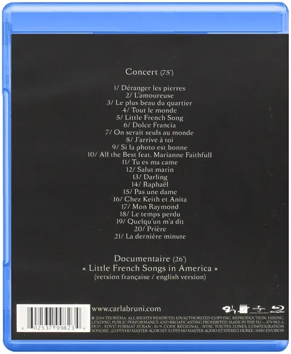 Vista 2 de Carla Bruni at Olympia ( Carla Bruni A L'olympia ) Blu-Ray, Reg.ABC Import - France