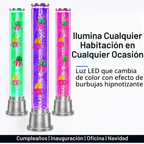 Vista 7 de Tubo de burbujas sensorial de lámpara de medusas, 6 LED que cambian de color, 1.9 pies Jellyfish
