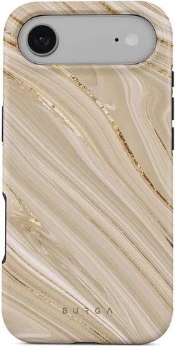 Vista 20 de BURGA-Funda p/teléfono compatible c/iPhone 14 Plus, carcasa rígida híbrida de 2 capas + Funda protectora de silicona, almendras latte a lunares