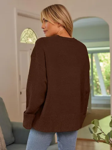Vista 133 de LILLUSORY - Suéteres sin botones grandes para mujer, suéter mullido, grueso y cálido