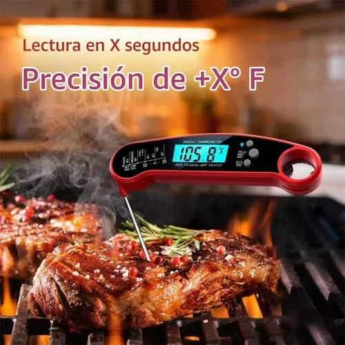 Vista 2 de X&E Termómetro digital para carne, termómetro de alimentos de lectura instantánea para cocinar y asar a la parrilla, cocina profesional