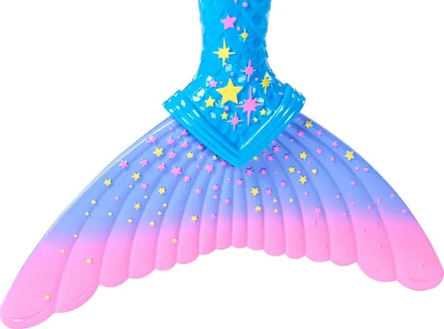Vista 5 de Barbie Dreamtopia - Muñeca Merman, aproximadamente 12 pulgadas con cola de arcoíris azul y pelo rubio, para niños de 3 a 7 años