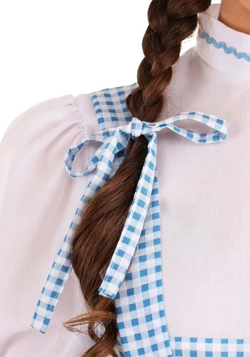 Vista 5 de Women's Kansas Girl Costume with Gingham Dress, Blouse, and Hair Ribbons - Classic Storybook Character Look