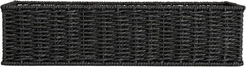 Vista 4 de Household Essentials Cesta de almacenamiento rectangular de cuerda de papel tejida a mano, color negro