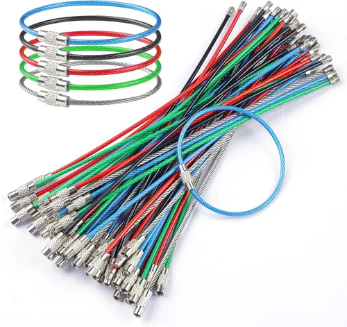 Vista 11 de Uniclife 4 Inch Wire Keychain Cable Heavy Duty Stainless Steel Key Ring