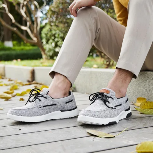 Vista 8 de OrthoComfoot Mocasines ortopédicos sin cordones para hombre mocasines casuales de lona para fascitis plantar con soporte de arco, cómodos zapatos