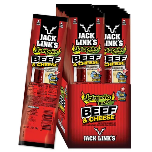 Vista 2 de Jack Link's Combo de carne y queso de jalapeño y cortes prémium de carne de res
