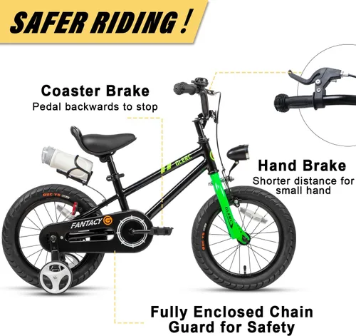 Vista 3 de Glerc Fantacy Kids Bike, 12-20 Inch Children Bicycle for 2-13 Years Old Boys Girls, Kids Bicycle with Water Bottle Holder & Headlight & Training