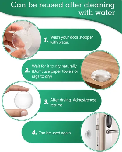 Vista 6 de Topes de pared para puerta, 12 unidades, protector de pomo de puerta de pared, protector de puerta, protectores de pared contra pomos de puertas