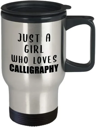 Vista 2 de Gifts for Calligraphy Lover Travel Mug Insulated Coffee Tumbler - Calligrapher Writing Lettering Visual Art Design Artist Hobby Passion Hobbyist