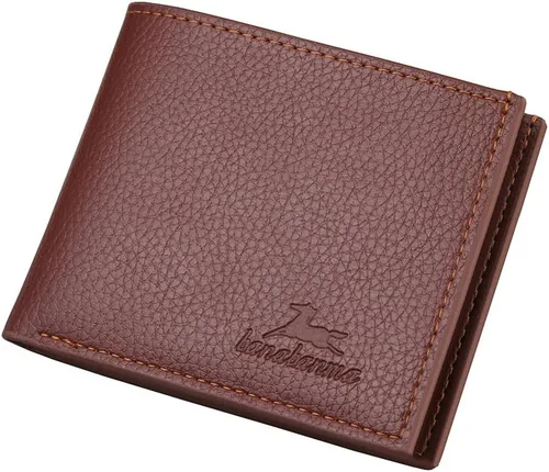 Vista 55 de Cartera delgada para hombre con monedero, cartera minimalista con cremallera, carteras plegables para hombre con tarjetero de crédito, cartera