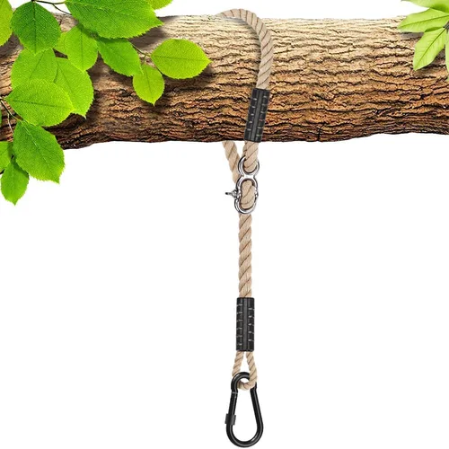 Vista 19 de SELEWARE Kit Colgante de Correas y Cuerdas para Hamaca Columpio de Árbol, Cuerda Ajustable Rápida y Fácil de Colgar Hamaca Silla Columpio
