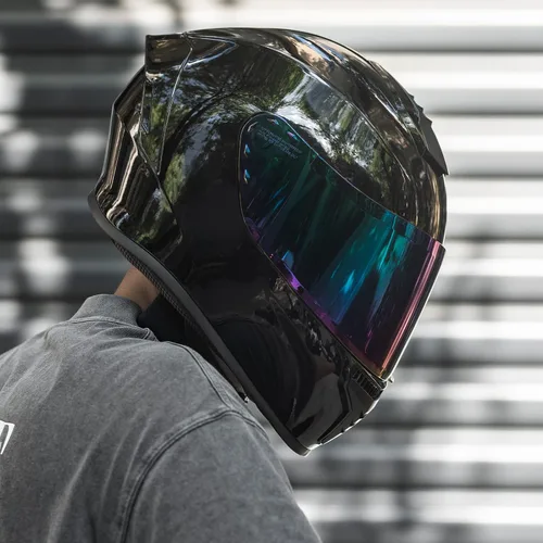 Vista 6 de Cascos integrales de motocicleta para adultos, hombres y mujeres DOT con visera tintada, modelo MD-813 para bicicleta de calle y carreras