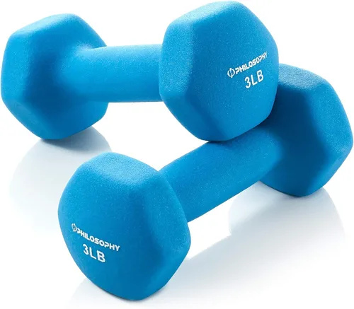 Vista 10 de Philosophy Gym Juego de 2 mancuernas de neopreno con forma hexagonal