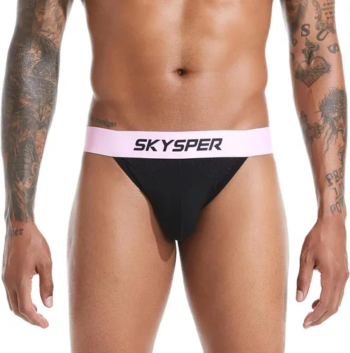 Vista 24 de SKYSPER Jock Strap Athletic Supporter para hombres Sexy Jockstrap Ropa interior masculina
