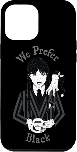 Vista 26 de iPhone 16 Wednesday We Prefer Black - Funda navideña