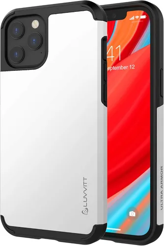 Vista 8 de Luvvitt Ultra Armor Funda diseñada para iPhone 12 Pro Max con placa de metal extraíble para soporte magnético