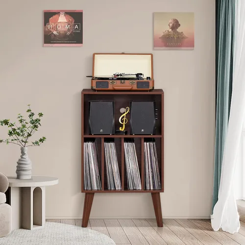 Vista 42 de Lerliuo - Soporte para tocadiscos, soporte para tocadiscos negro con capacidad para hasta 160 álbumes