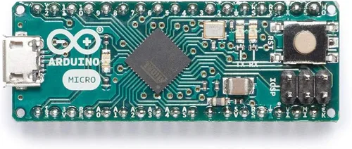Vista 3 de Arduino Micro con encabezados [A000053]