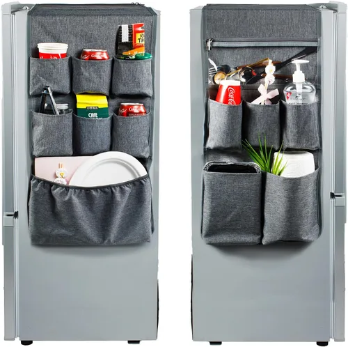 Vista 10 de Over The Fridge Organizer Storage – Organizador de mini refrigerador mejorado 2023 – Esenciales de habitación universitaria para estudiantes