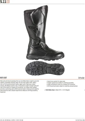 Vista 4 de 5.11 Tactical - Botas militares para hombre, de piel de doble capa, BiFit Board, estilo 12328, color negro