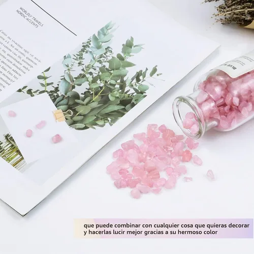 Vista 7 de Twdrer - Chips de cristal de cuarzo rosa natural de 2 libras