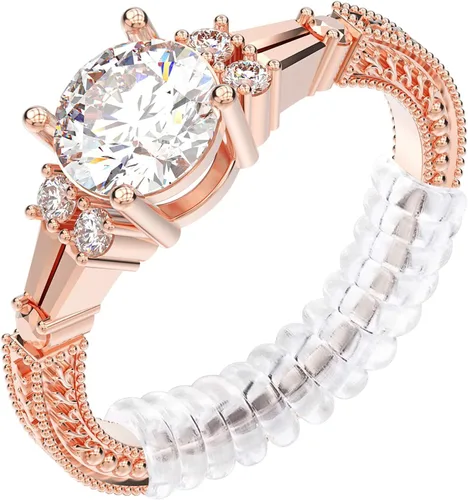 Vista 8 de Haiou Ajustador de tamaño de anillo para anillos sueltos - Protector de anillo invisible transparente, espaciador y tensor Sil Paquete de 6