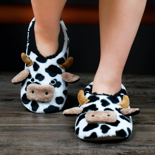 Vista 2 de cosyone1997 Lindas pantuflas de animales para niños, niñas y mujeres, calcetines de casa mullidos con suela antideslizante suave, regalos únicos