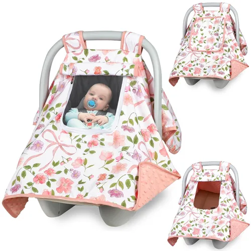 Vista 9 de Funda para asiento de automóvil para bebé, toldo para asiento de automóvil recién nacido, cubierta acogedora y cálida, funda de transporte de Oso