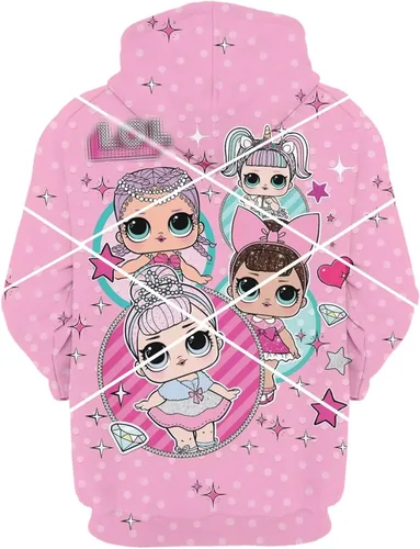 Vista 2 de Tbuxglu Linda sudadera para niña con capucha estampada en 3D para excursiones diarias a la escuela