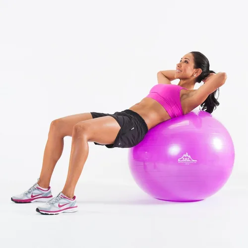 Vista 7 de Black Mountain Products Bola de yoga de estabilidad para ejercicio, bomba de pie, tapón de bola, extractor de enchufe, capacidad de peso estática