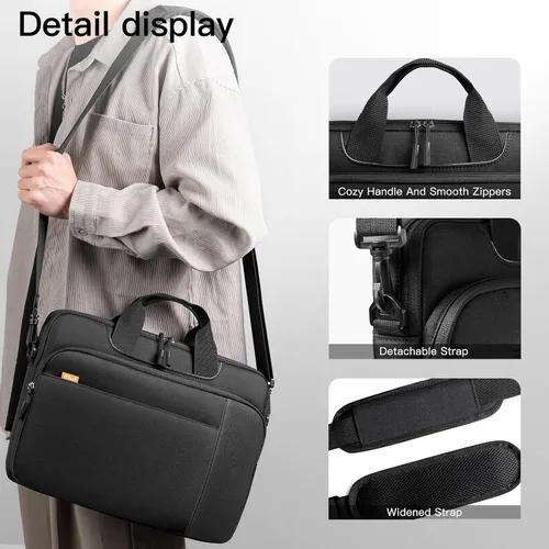 Vista 6 de JETech Funda para laptop de 15 y 15.6 pulgadas, funda impermeable para computadora compatible con MacBook Air/Pro 15/16, Surface Book 3/2 15, Dell