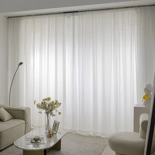 Vista 9 de Cortinas semitransparentes para ventanas de 50 pulgadas de largo, 52 pulgadas de ancho, juego de 2 paneles de cortinas traslúcidas, bolsillo