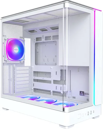 Vista 10 de Chasis para PC Montech King 15 Micro-ATX, vidrio panorámico curvo, enfriamiento de flujo de aire tipo chimenea, diseño de cámara dual, soporte