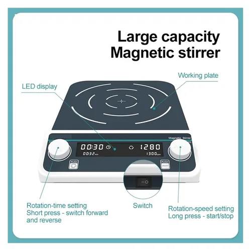 Vista 4 de LAB Stirrer, Multiple Magnetic Stirrer Digital Laboratory Mixer Four-Station 500ml*4(MS-10L)