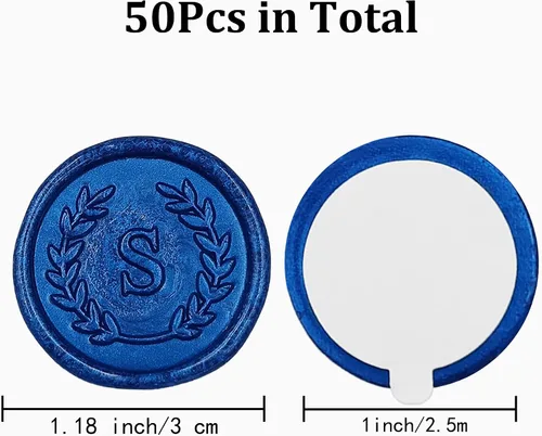 Vista 2 de 100 calcomanías adhesivas de cera con letra S, hechas a mano, sin necesidad de sellar, rasgar y usar calcomanías de cera para invitaciones de boda
