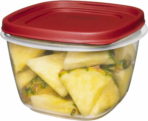 Vista 10 de Rubbermaid Easy Find - Recipientes de almacenamiento de alimentos con tapas, 2 tazas, rojo Racer, juego de 4