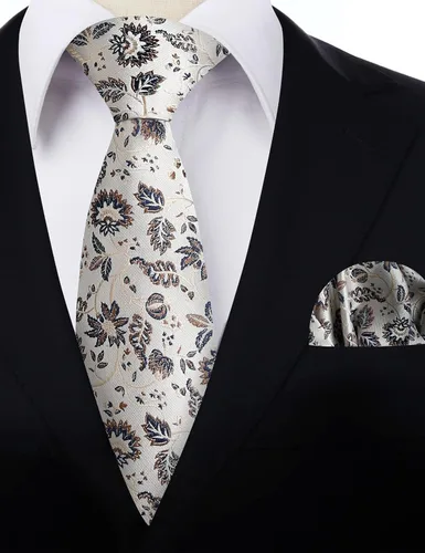 Vista 153 de Alizeal Mens 3.15inches Leaf Flower Pattern Tie with Floral Pocket Square Set