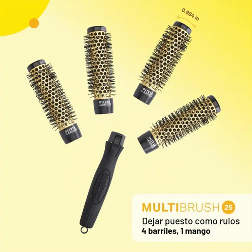 Vista 4 de Olivia Garden MultiBrush - Cepillo térmico desmontable no eléctrico con barril de cerámica