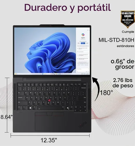 Vista 8 de Lenovo ThinkPad T14 S G6, 14" FHD+, Ryzen AI 7 PRO 350, DDR5 de 16 GB, SSD