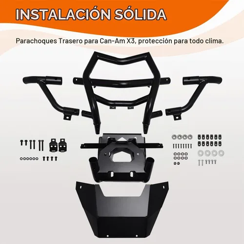 Vista 7 de Parachoques delantero y trasero compatible con Can Am Maverick X3 Max Turbo R RR 2017-2024