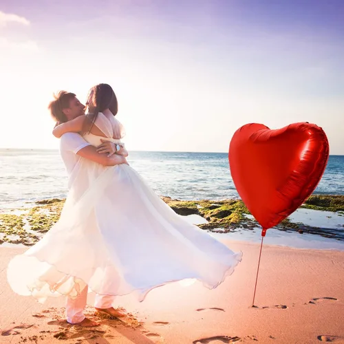 Vista 5 de Gejoy 4 globos grandes de papel de aluminio de corazón rojo de 32 pulgadas, globos en forma de corazón jumbo para el día de San Valentín, boda
