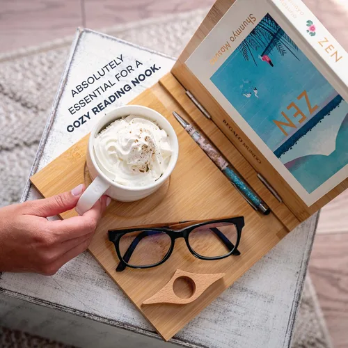 Vista 7 de Soporte de Libro de Bambú en Forma de Triángulo – Perfecto para Tu Rincón de Lectura – Regalos Ideales para Lectores y Gusanos de Libros