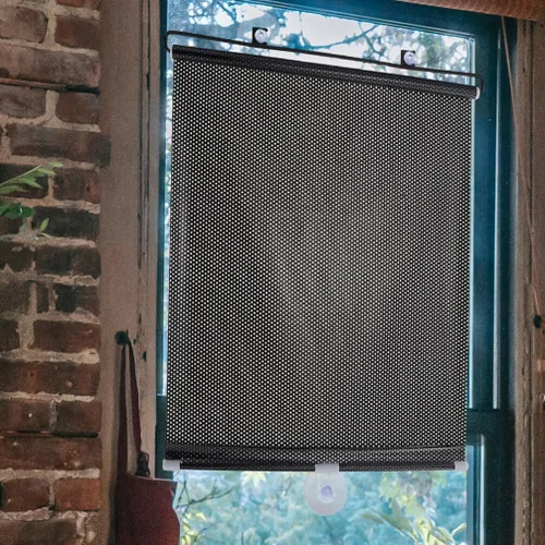 Vista 9 de Hemoton - Persianas enrollables opacas con ventosas, 49.21 x 15.74 pulgadas Persiana de ventana sin clavos para privacidad, control de luz