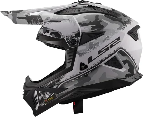 Vista 2 de LS2 Helmets Gate II - Casco integral para motocicleta MX Carabina Mate Gris/Negro