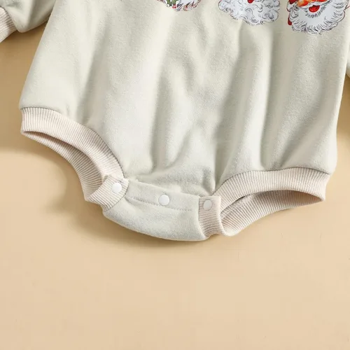 Vista 7 de Traje de Navidad para bebé recién nacido, con cuello redondo, manga larga, con burbujas, de gran