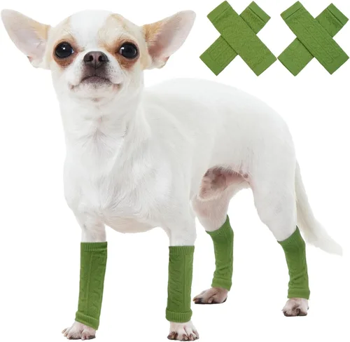 Vista 39 de ROZKITCH Protector de codo para perro, 2 patas delanteras y 2 patas traseras para rodilla, envoltura para codo de mascota, protector para calentar